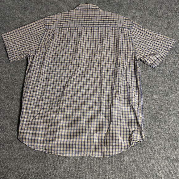 Structure Shirt Mens XL Blue Yellow Plaid Button Down Short Sleeve Cotton Casual - Picture 4 of 12